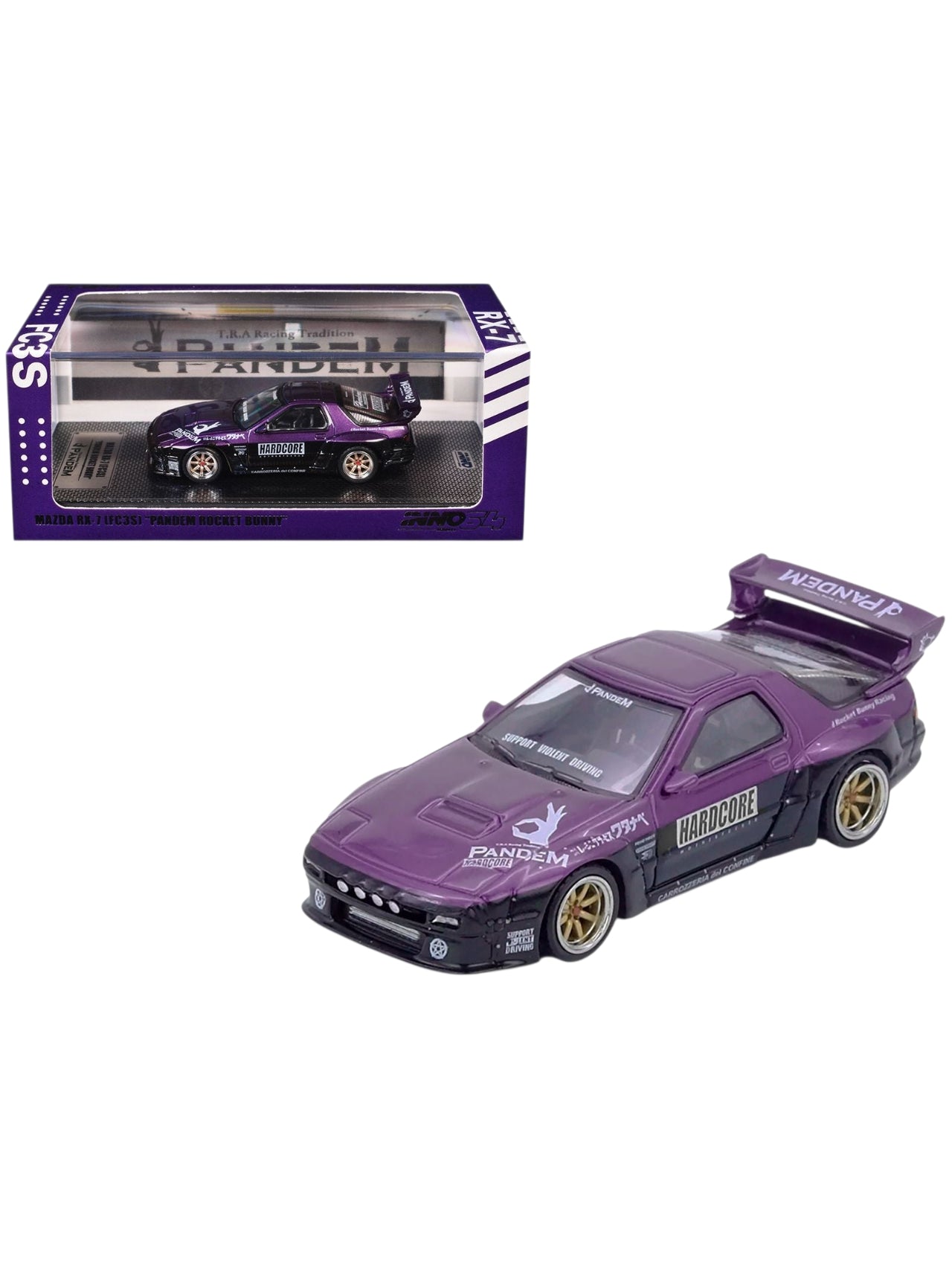 INNO64: Mazda RX7 FC3S Pandem Rocket Bunny - Purple 1:64 Scale Metal Diecast IN64-RX7FCP-PB