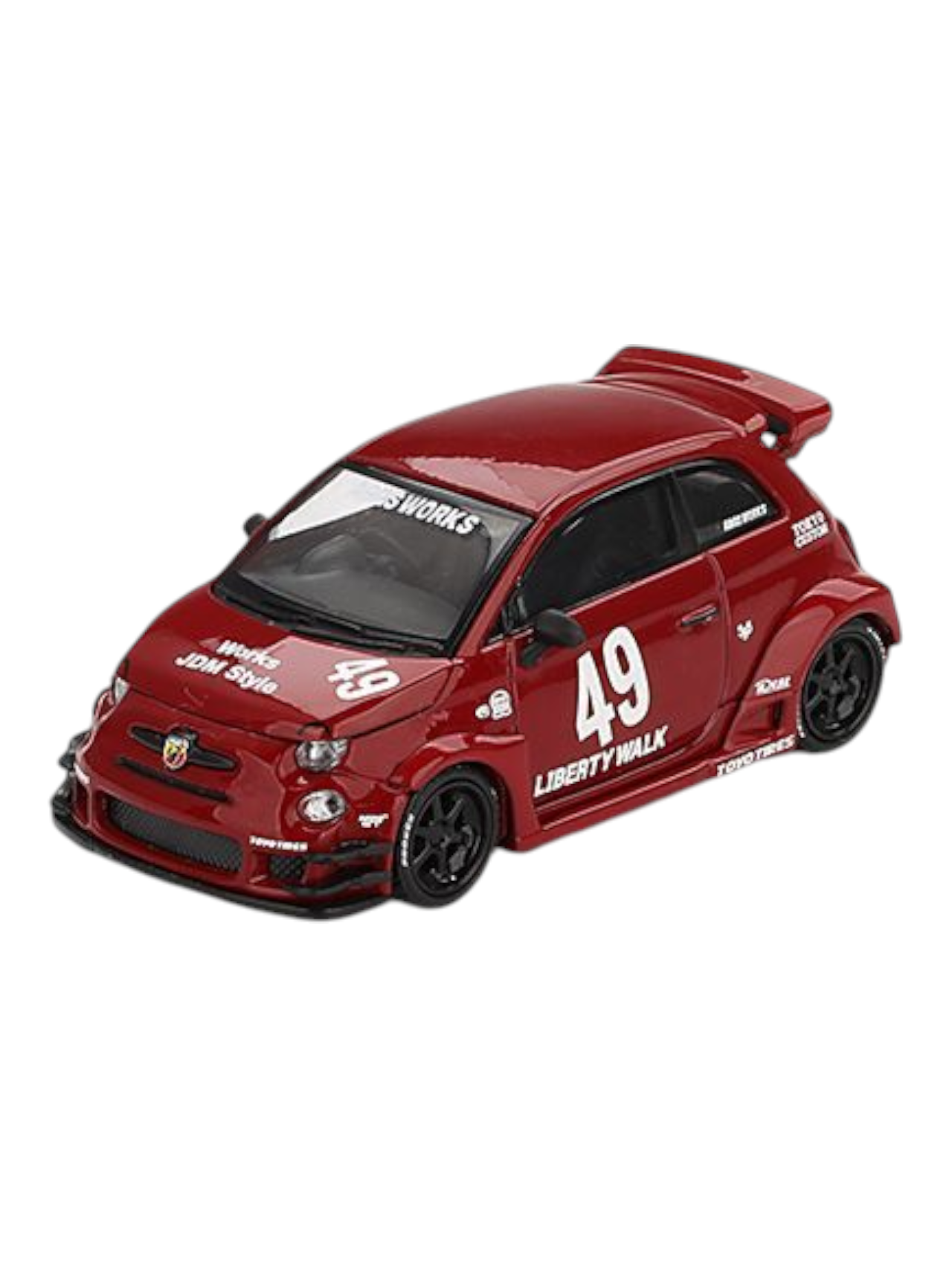 Mini GT LB-Works x Abas Works Abarth 595 (Red) 1:64 Scale