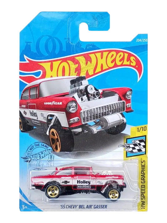 EXCLUSIVE Hotwheels 55 Chevy Bel Air Gasser Imported Mainline 1:64 Scale FYC97-D7C3