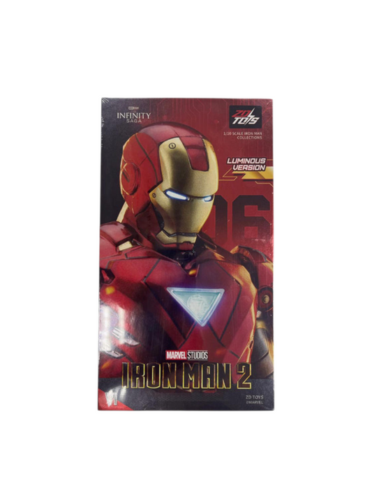 Marvel Studio Infinity Saga ZD Toys Iron Man 2 MK6 Luminous Version Imported 1:10 Scale Collections