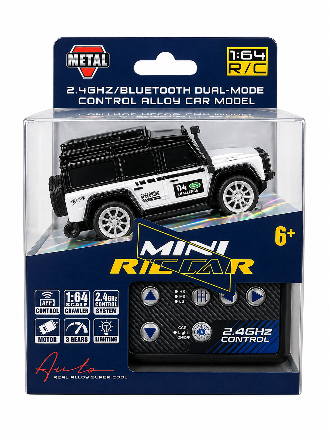1:64 Scale Mini RC Car –Remote Control Alloy Crawler with 2.4GHz & Bluetooth Dual-Mode Control 1:64 Scale