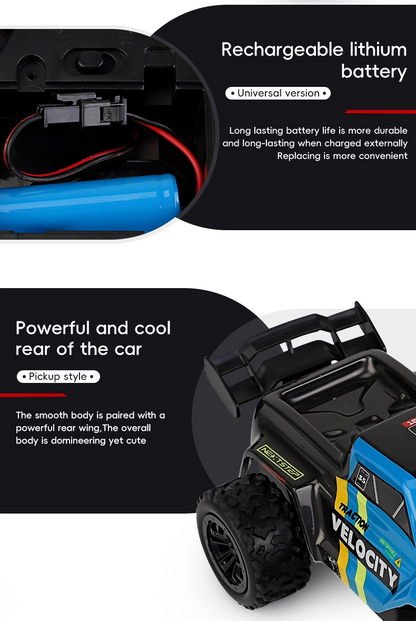 RC Rock Off-Road Monster Truck – 2.4GHz Remote & Mobile App Control, High-Speed 4WD Toy Car speed 15 to 20 Km/h 1:20 Scale