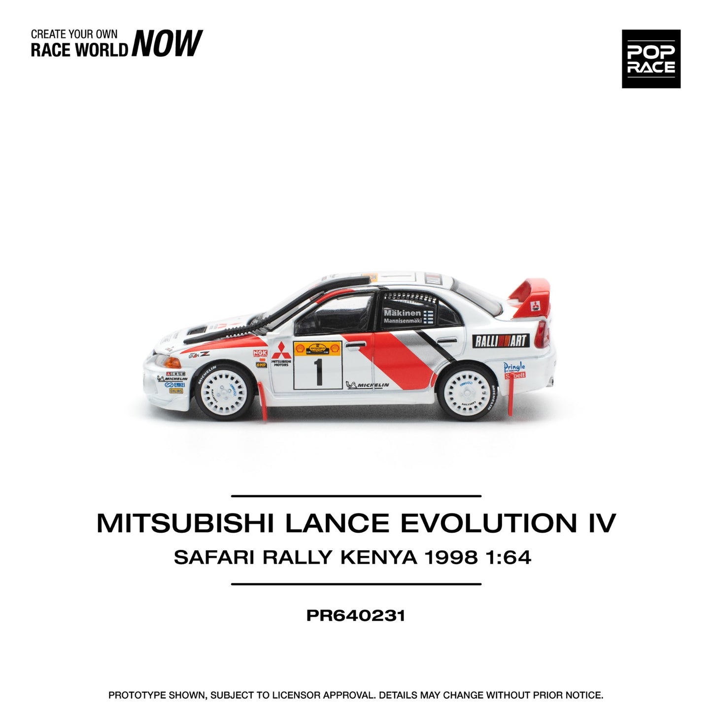 Pop race pr64-231 Mitsubishi Lancer evolution iv 1:64 Scale