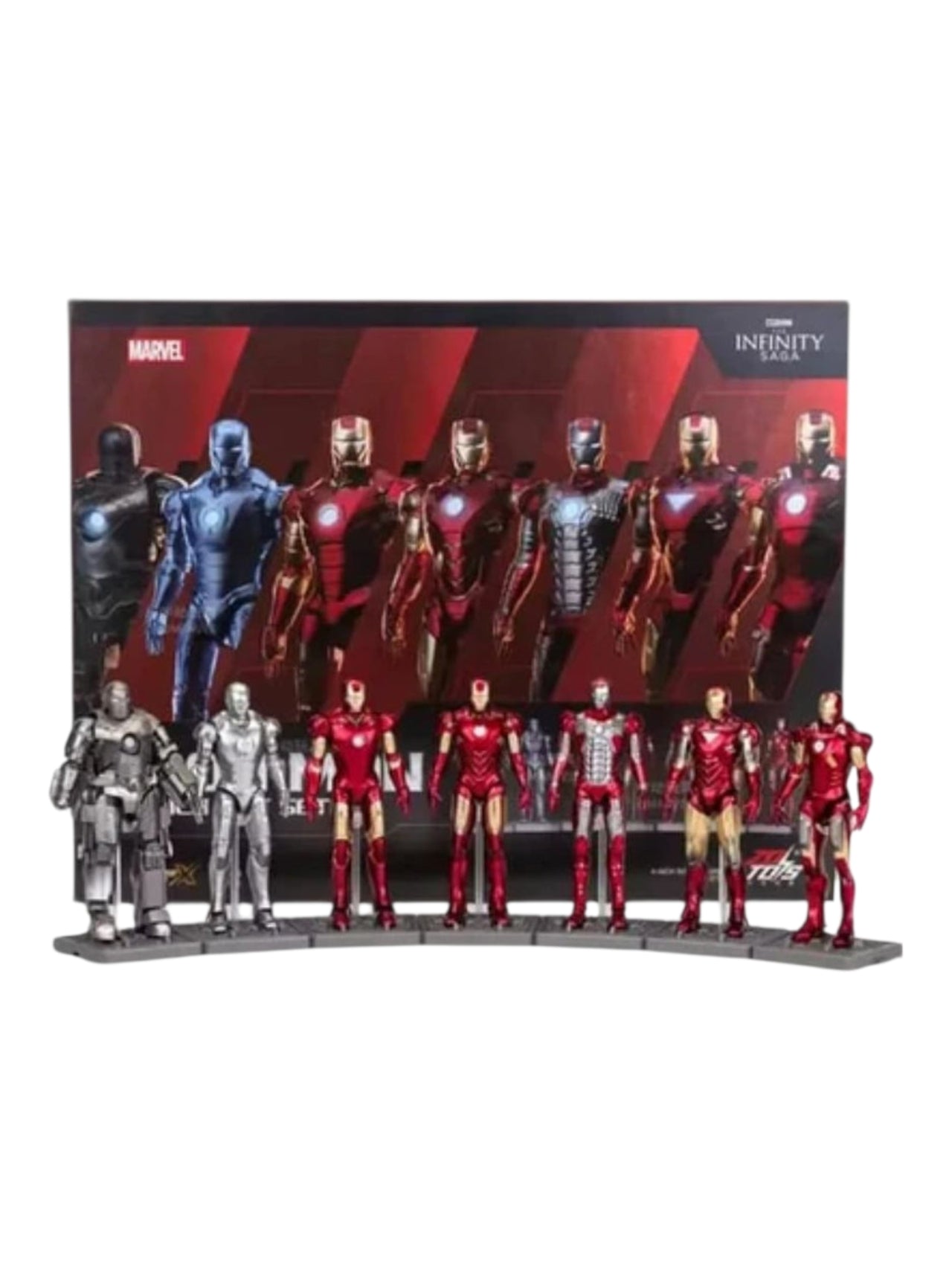 Marvel Studios : The Infinity Saga 4 Inch Scale Iron Man Collection Figures Set of 7 by ZD Toys