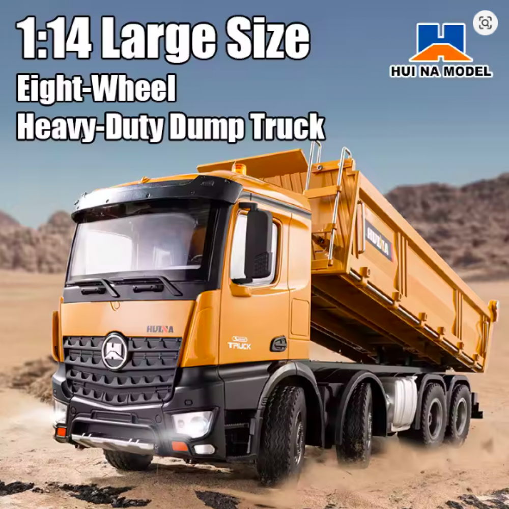 HUINA 1536 1:14 RC Alloy Dump Truck – 12 Functions Remote Control Engineering Construction Vehicle truck can easily carry up to 6000 grams (6 kg)