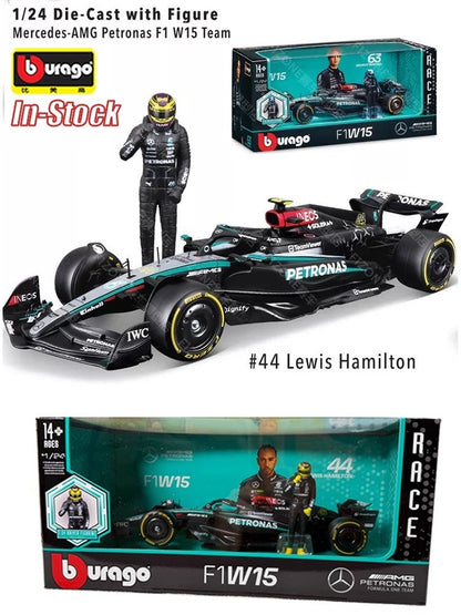 Bburago F1w15 No.44 Lewis Hamilton Mercedes AMG 1:24 Scale Formula One Team Diecast Model