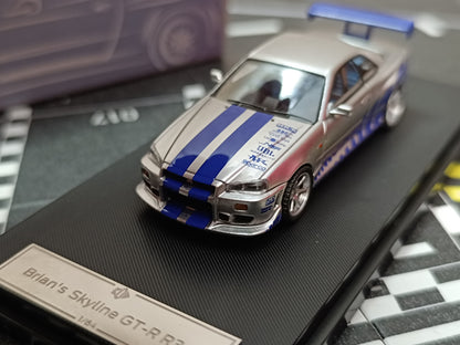 Nissan Skyline GT-R R34 C-West Imported 1:64 Scale