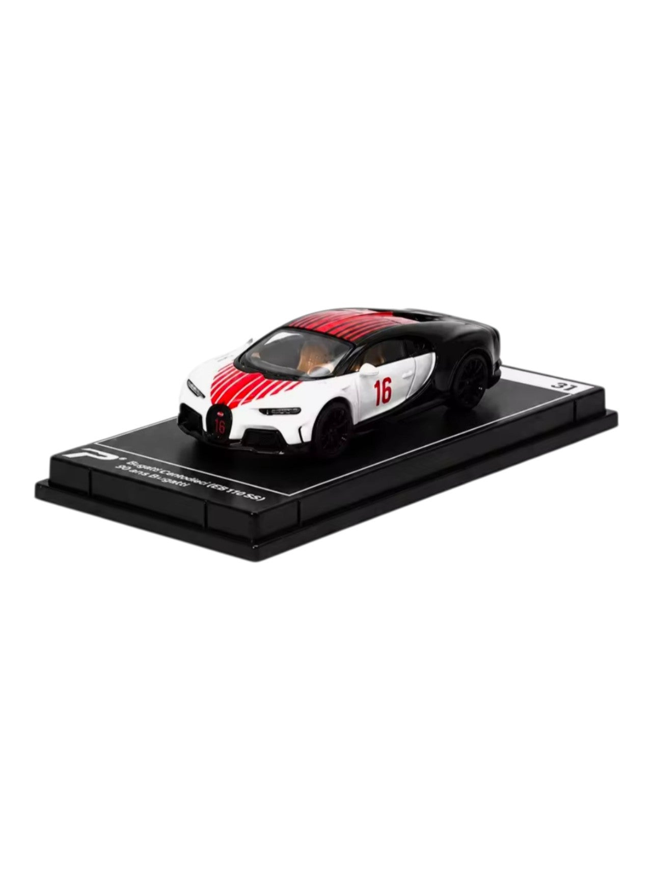 Postercars 'Bugatti Chiron Supersport (No.31) Hypercar 1:64 Scale / Blanc No.16 Diecast Model