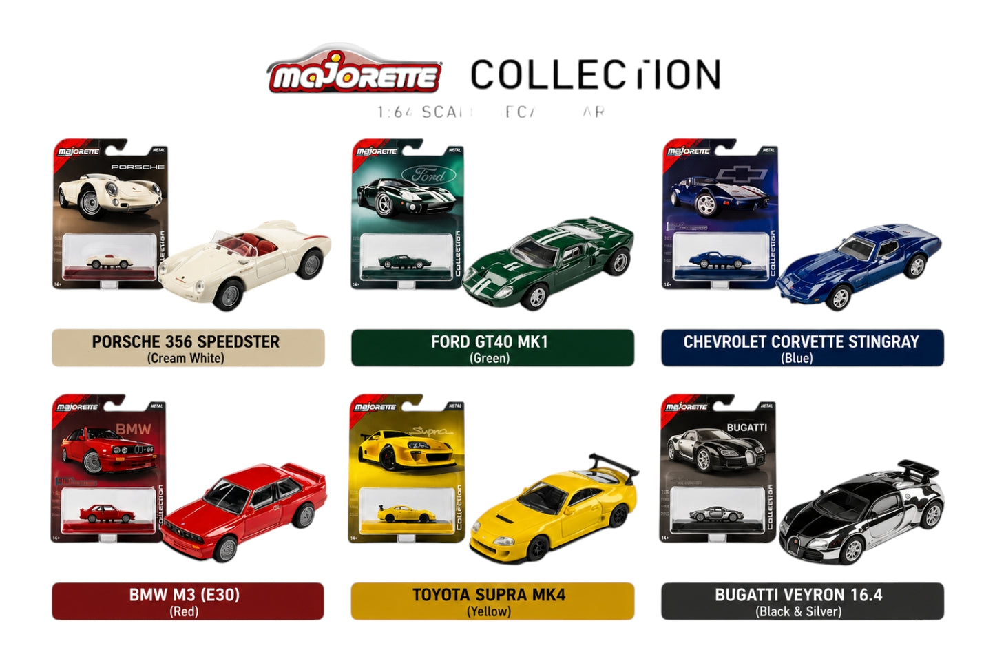 Majorette Wave 5 Premium Cars, 6-asst. Car Model - Set of 6 1:64 Scale