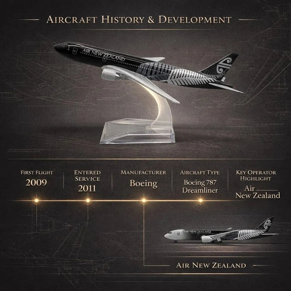 Aircraft Model Air New Zealand Western Era Black New Airplane Zealand B747 16cm (Code 141)