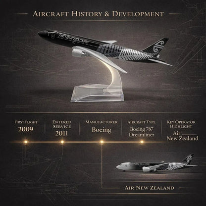 Aircraft Model Air New Zealand Western Era Black New Airplane Zealand B747 16cm (Code 141)