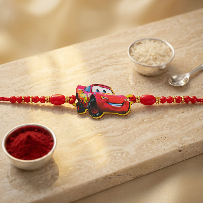 Disney Lightning Mcqueen Car Rakhi for Raksha Bandhan
