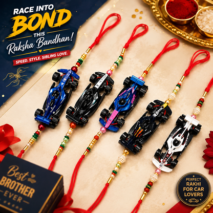 Hotwheels Formula 1 Rakhi – 2024 & 2025 Collection | 5 Cars / 10 Cars Pack | Select Your Variant