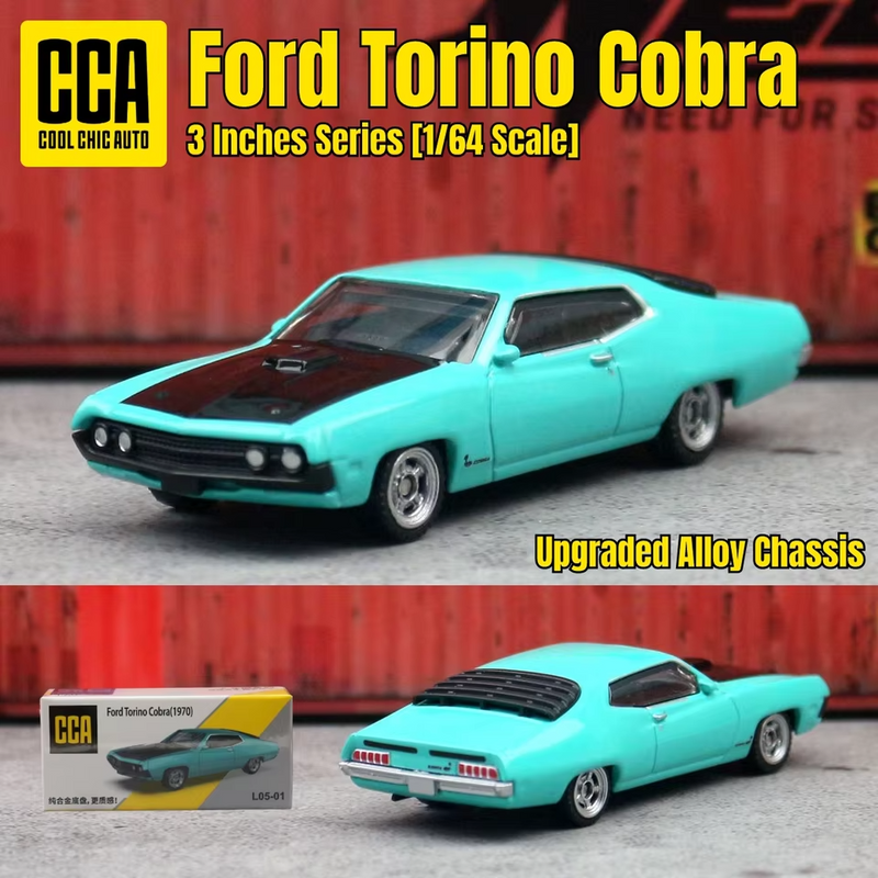 CCA 'Ford Torino Cobra (1970) Diecast Model Classic L05-01 / Orange Musical Car L05-02 Imported 1:64 Scale