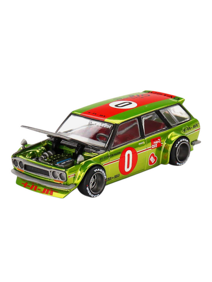 Mini GT Kaido House KHMG 164 Datsun Kaido 510 Wagon OG Flow Yellow 1:64 Scale