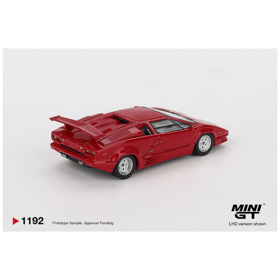 Mini GT #1192: Lamborghini Countach 25th Anniversary Red Imported 1:64 Scale Diecast Model