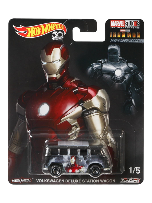 HotWheels Marvel Studios The First Ten Years Iron Man Concept Series Volkswagen Deluxe Station Wagon Imported Premium 1:64 Scale
