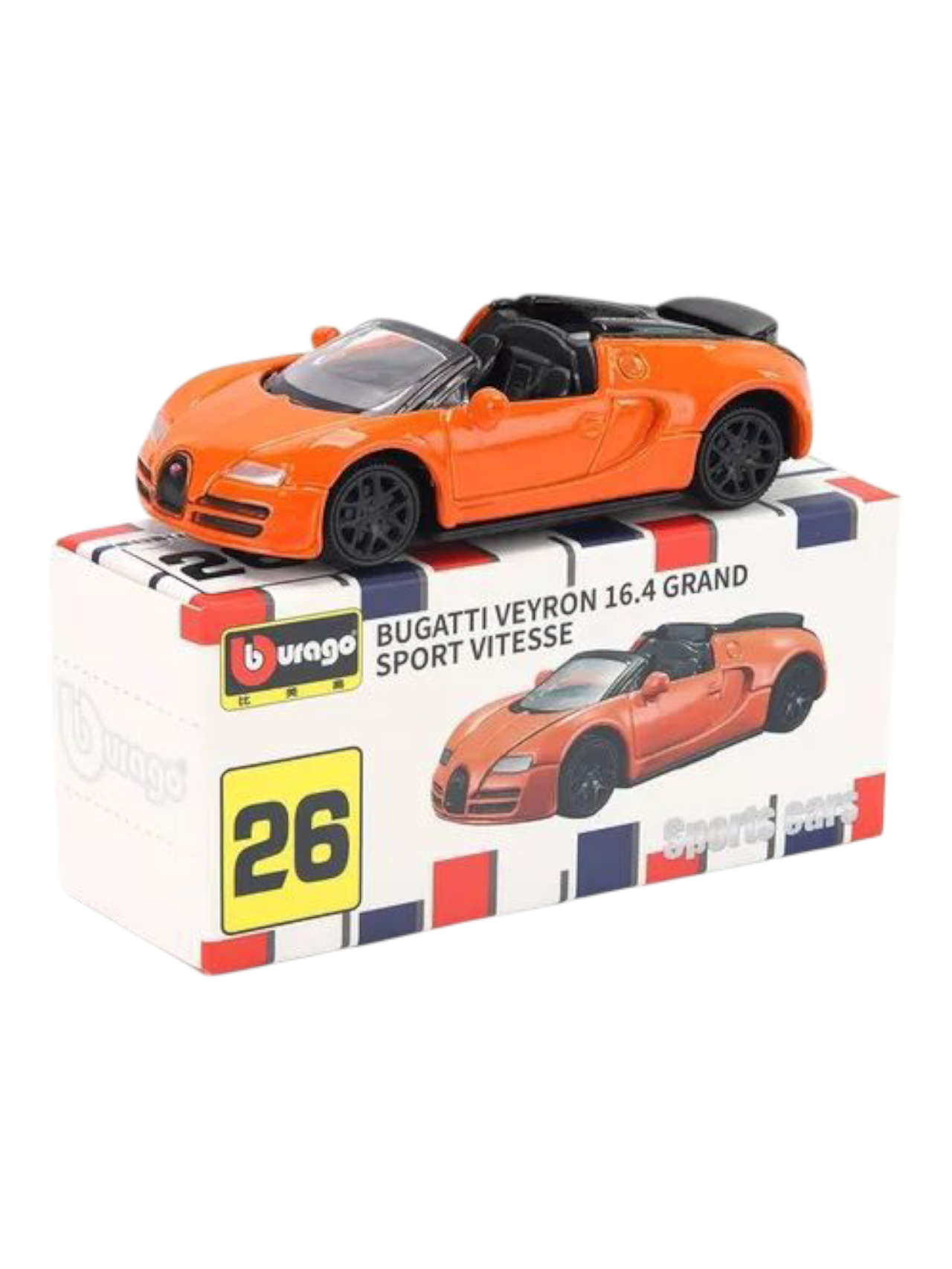 Bburago Sports Cars Edition Bugatti Veyron 16.4 Grand Sport Vitesse 1:64 Scale