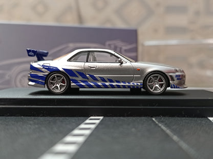 Nissan Skyline GT-R R34 C-West Imported 1:64 Scale