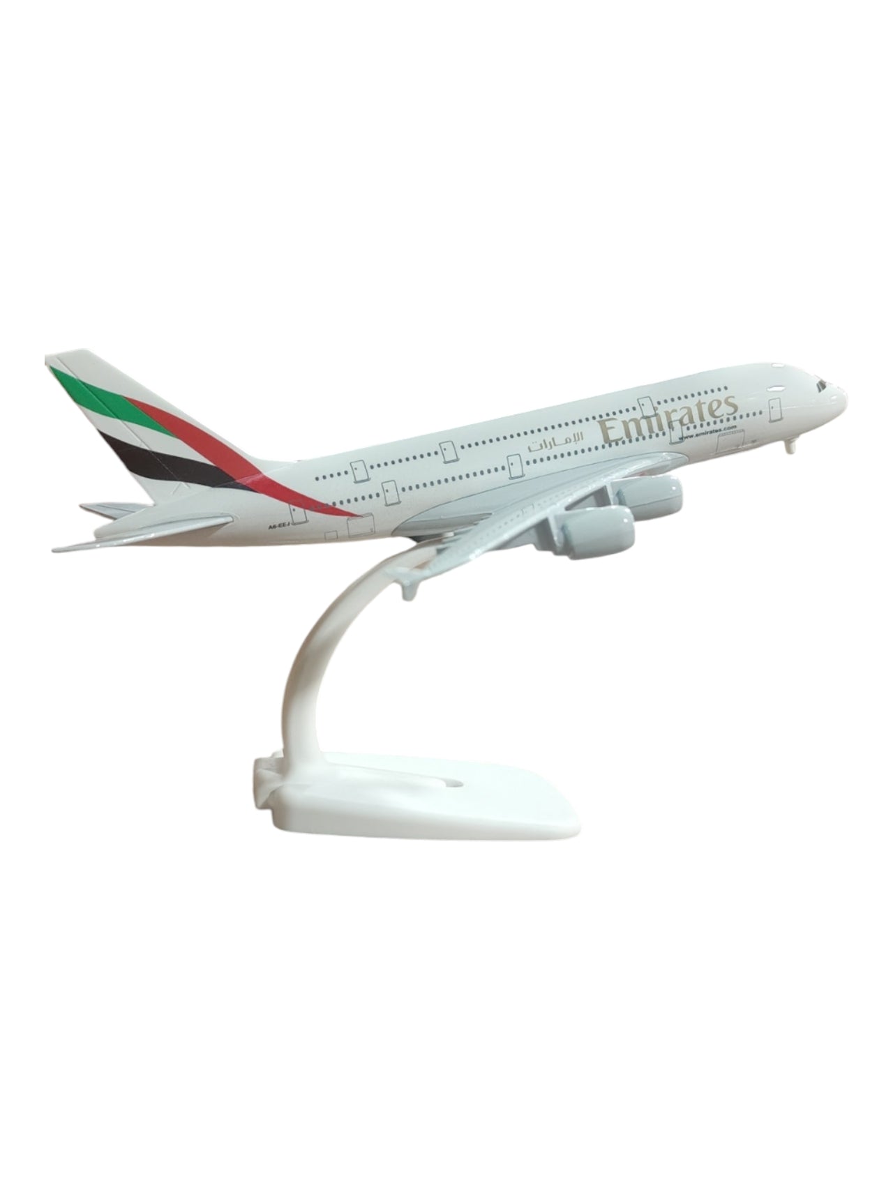 Aircraft 'Emirates Airbus A380 Resign Airplane Diecast Metal Display Stand With Landing Wheels 20cm Scale (No.301)