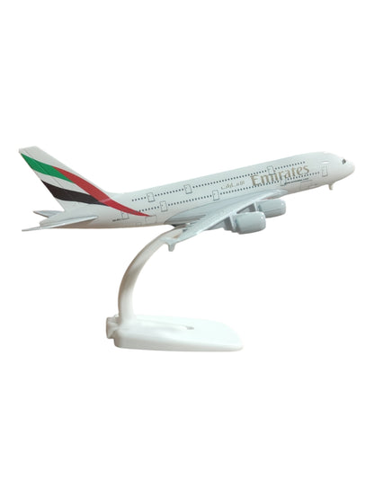 Aircraft 'Emirates Airbus A380 Resign Airplane Diecast Metal Display Stand With Landing Wheels 20cm Scale (No.301)