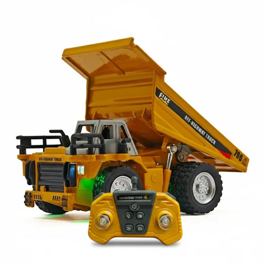 Engineering (RC) Remote Control Construction Dumper Truck Speed  Regulating Alloy Model 1:64 Scale
