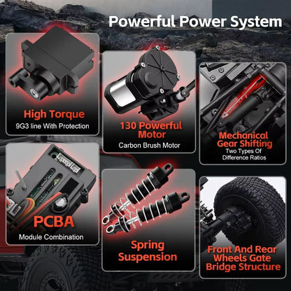 Speed RC Climbing Off-Road SUV Remote Control High Grip Wheels, Bright LED Headlight 2.4 GHZ RC Smooth, Rechargeable Battery And USB Charging Cable 1:18 Scale ( Red ) Colour.