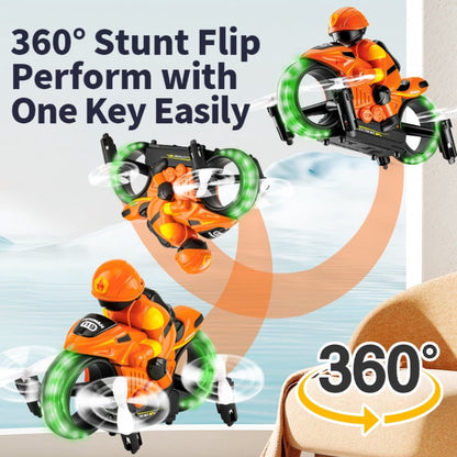 Fireman Flying Motorbike RC Drone Toy – 2.4GHz Remote Control Flying Bike with LED Lights height 30 to 45 meter