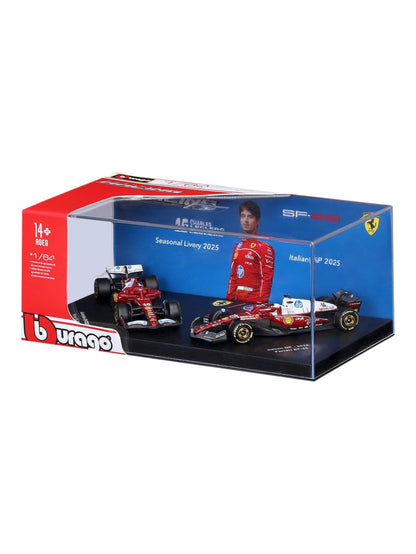 Bburago (18-56807L) Formula 1 Racing SF-25 No.16 Charles Leclerc Seasonal Livery 2025 / Italian Gp 2025 Ferrari SF-25 Diecast Model 1:64 Scale