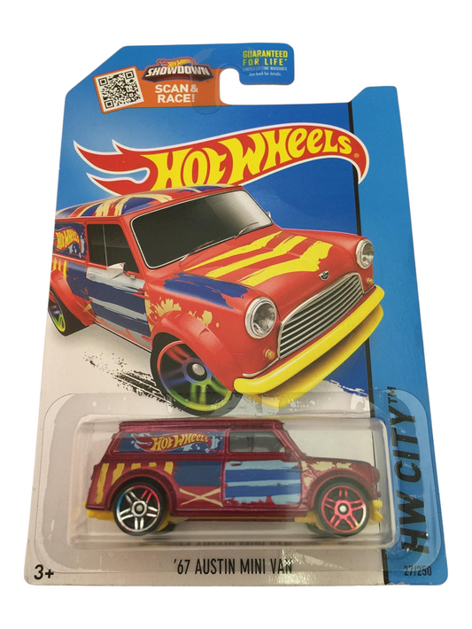 HotWheels 67 Austin Mini Van Imported mainline 1:64 Scale (Blister Damage)