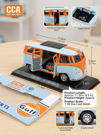 CCA Gulf 'Volkswagen T1 Diecast matel 1:38 Scale With Acrylic Cases