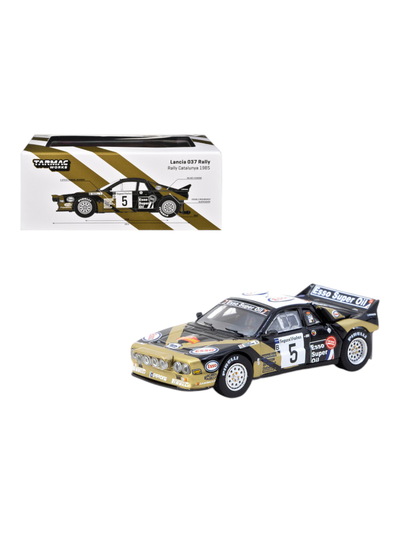 TARMAC Works Lancia 037 Rally Catalunya 1985  Racing Car Diecast Model 1:64 Scale