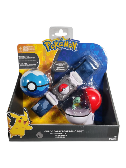 Tomy Pokémon Clip and Carry Poke Ball Belt, Squirtle,Carapuce, Schiggy