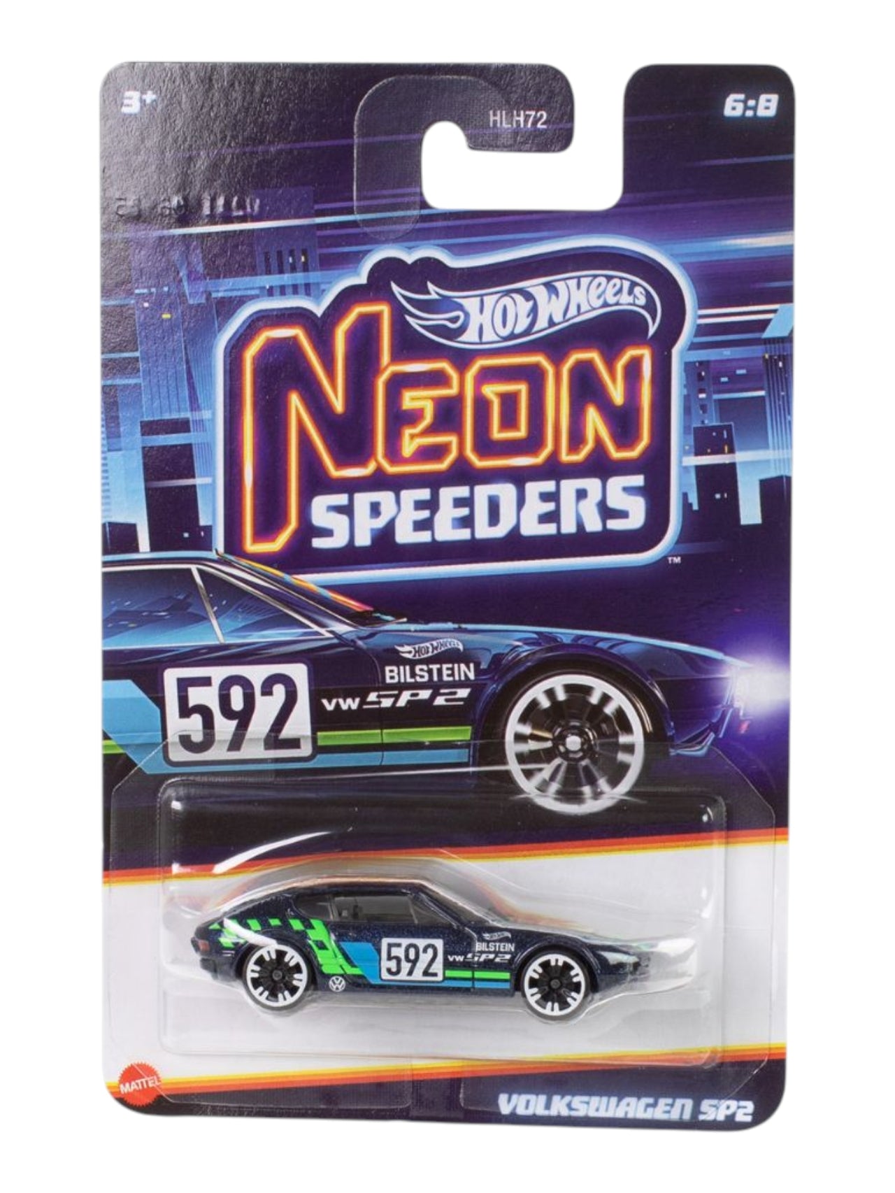 Hotwheels Mainline 'Volkswagen SP2 – Neon Speeders |Card Art 1:64 Scale Diecast Model Car
