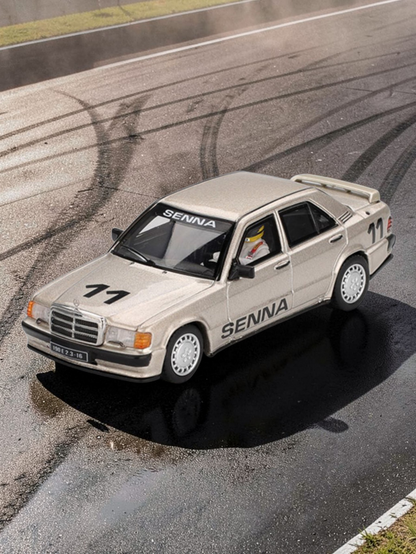 Tarmac Works Mercedes-Benz 190E 2.3-16 Senna Edition-Race of Champions 1984 Model Car 1:64 Scale