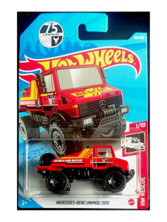 HotWheels Mercedes-Benz UNIMOG 1300 Imported Mainline 1:64 Scale GTB08-M7C5