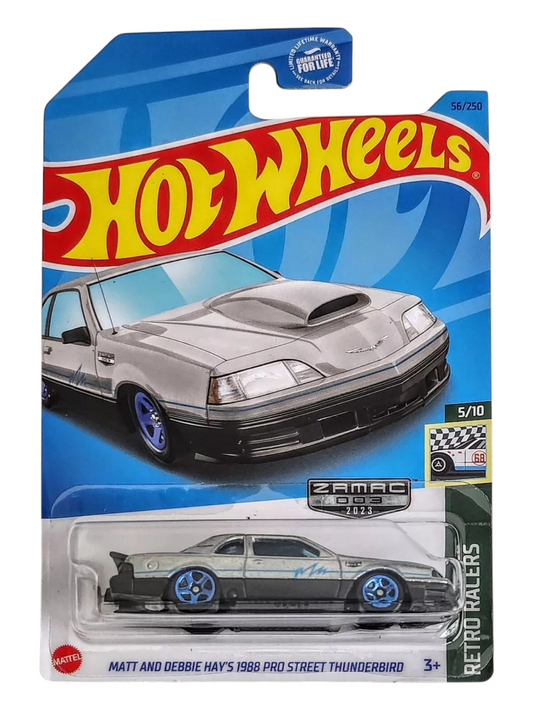 HotWheels Matt and Debbie Hay's 1988 Pro Street Thunderbird Imported Mainline 1:64 Scale