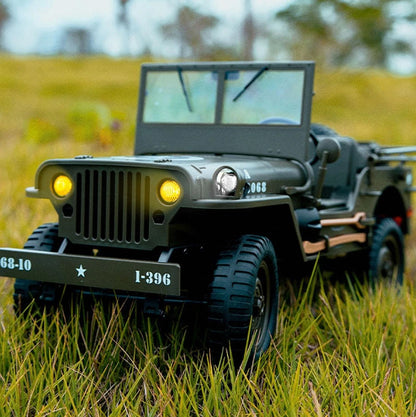 Remote Control Truck, RC Willys Military Jeep Car 1/12 Scale with Rechargeable Battery 2.4Ghz 4x4 Off-Road Remote-Control Crawler Vehicle