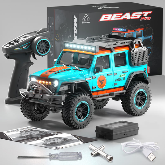 Beast Pro RC Off-Road SUV 2.4GHz Wireless Remote Control Realistic LED Headlight High' Grip Of Road Wheels 1:20 Scale 7.4V Battery ( SG206RO )