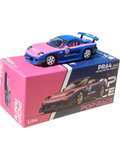POP RACE Mazda RX-7 RE Amemiya Blue Pink 1:64 Die-Cast Car Model | PR64-240