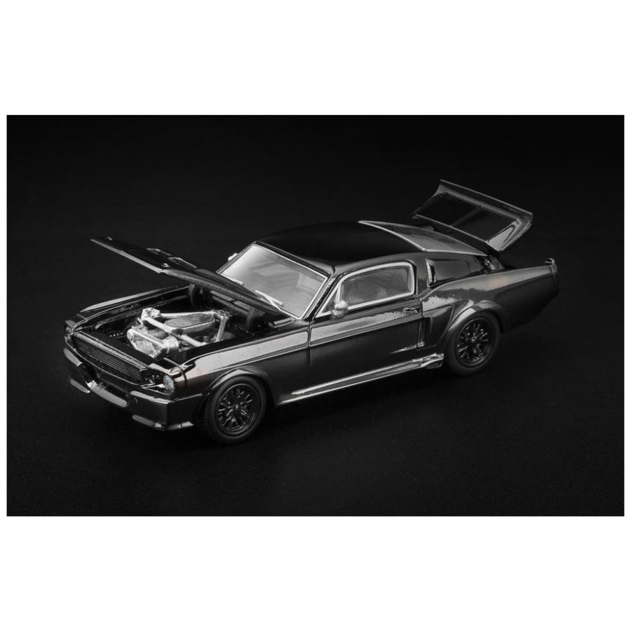 Pop Race-004 Shelby Mustang GT500 Dark Chrome Imported 1:64 Scale