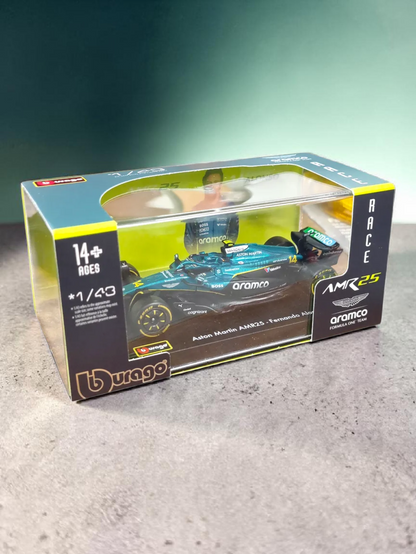 Bburago Aramco 'Aston Martin AMR25 - Fernando Alonso No.14 Formula 1 Imported Diecast 1:43 Scale