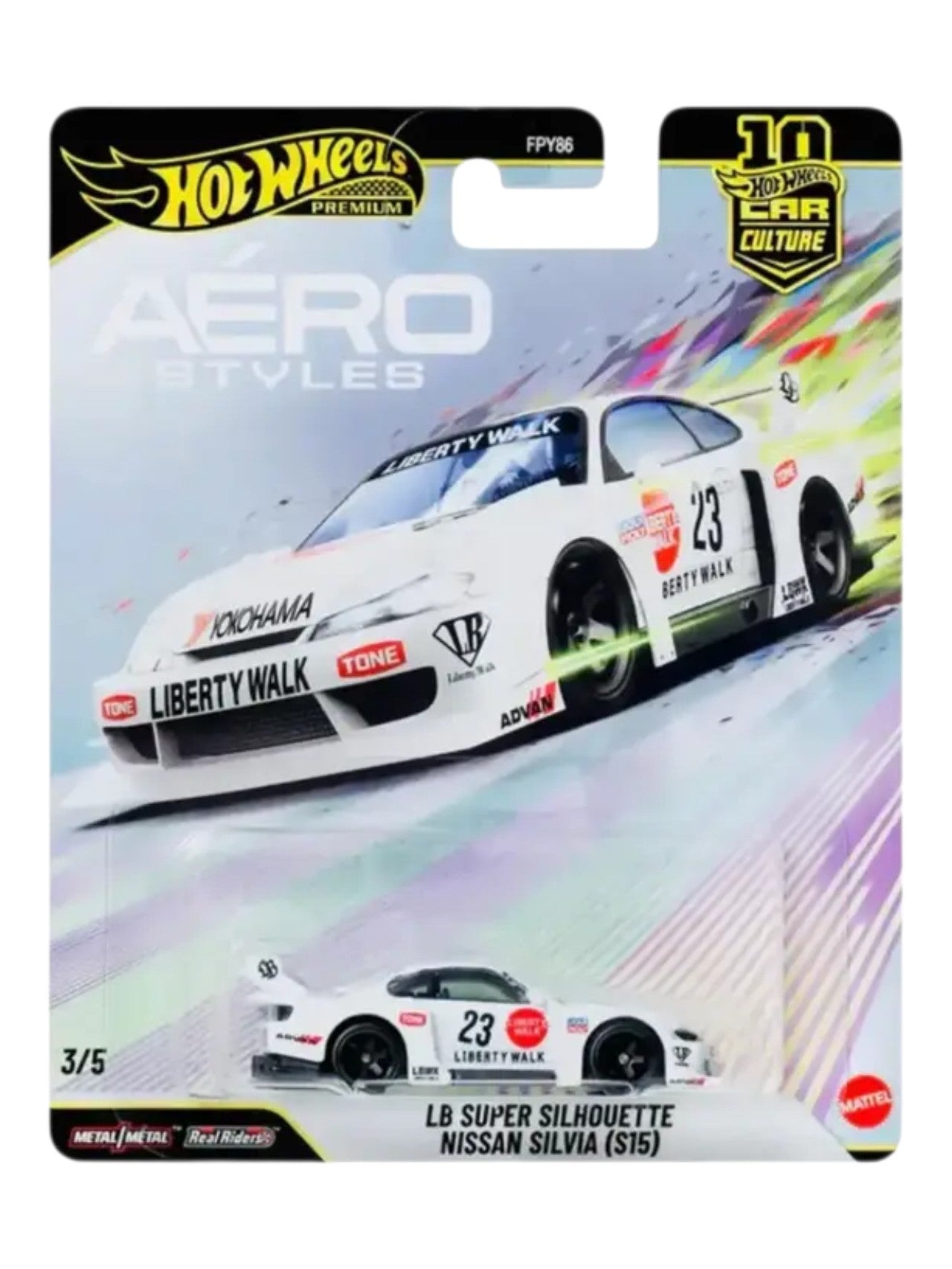 HotWheels Aero Styles 'LB Super Silhouette Nissan Silvia (S15) Car Culture 1:64 Scale