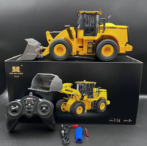 Huina Toys 1552 RC Loader 11 Function 1.87kg Remote control Power Rechargeable battery 3.7V 900mAh Play Time More Than 30 Minutes 2.4Gh 1:16 Scale USB Charger .