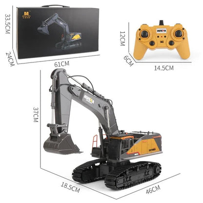 Hui Na Toys Code 1592 RC Remote Control Truck Professional Model With 28 Functions The Cab Can Rotate 680° , 25m Long Range Control 2.4GH Frequency 1:14 Scale