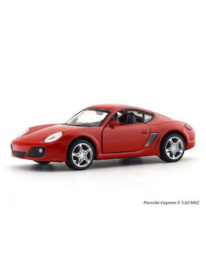 Porsche Cayman S Red 1:32 MSZ licensed pullback diecast Scale Model car