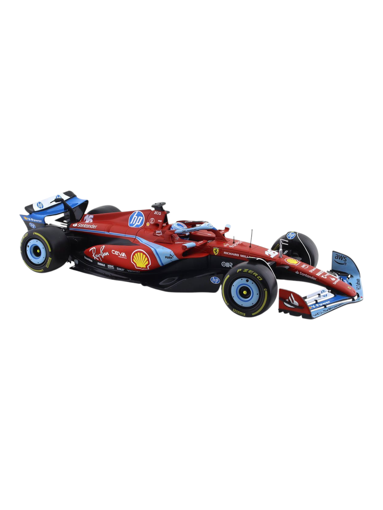 Bburago Formula 1 (F1) Ferrari Miami GP SF-24 16 No Charles Leclerc 1:18 Scale Diecast