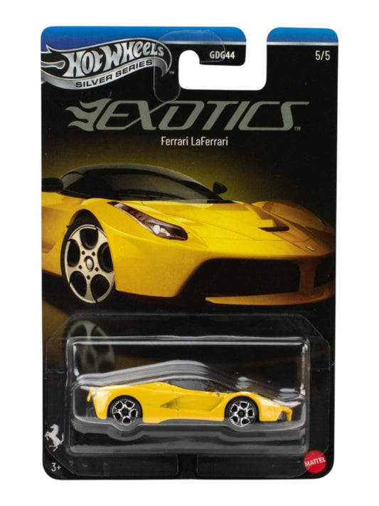 HotWheels Silver Series EXOTICS "Ferrari Laferrari Imported Card Art Mainline 1:64 Scale