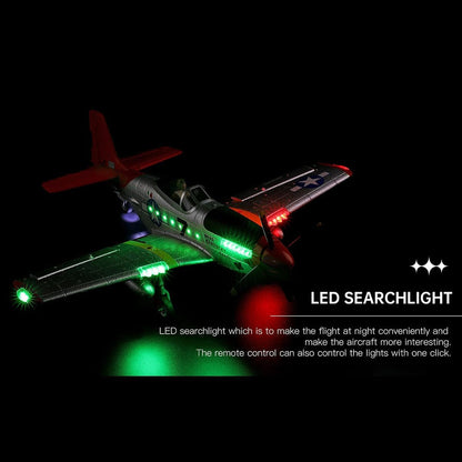 Aircraft A280 P-51 Mustang 2.4GHZ Radio Control Rudder Conversion, 3D / 6G Conversion, Light Switch 560 mm' Scale Rc Airplane ( Remote control)