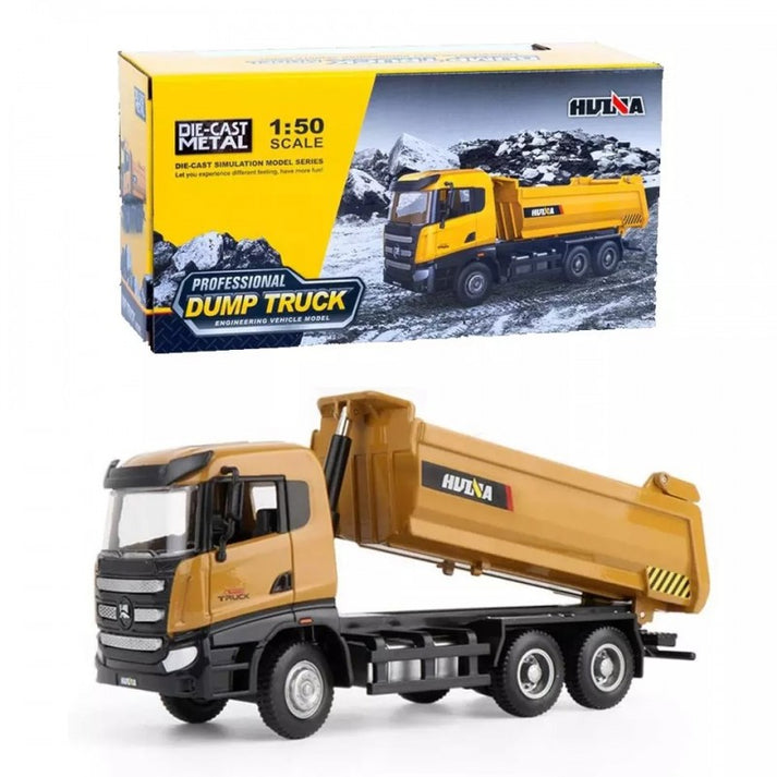 HUINA 1718 Professional Dump Truck Engineering Vehicle Model 1:50 Scale Die-cast Simulation